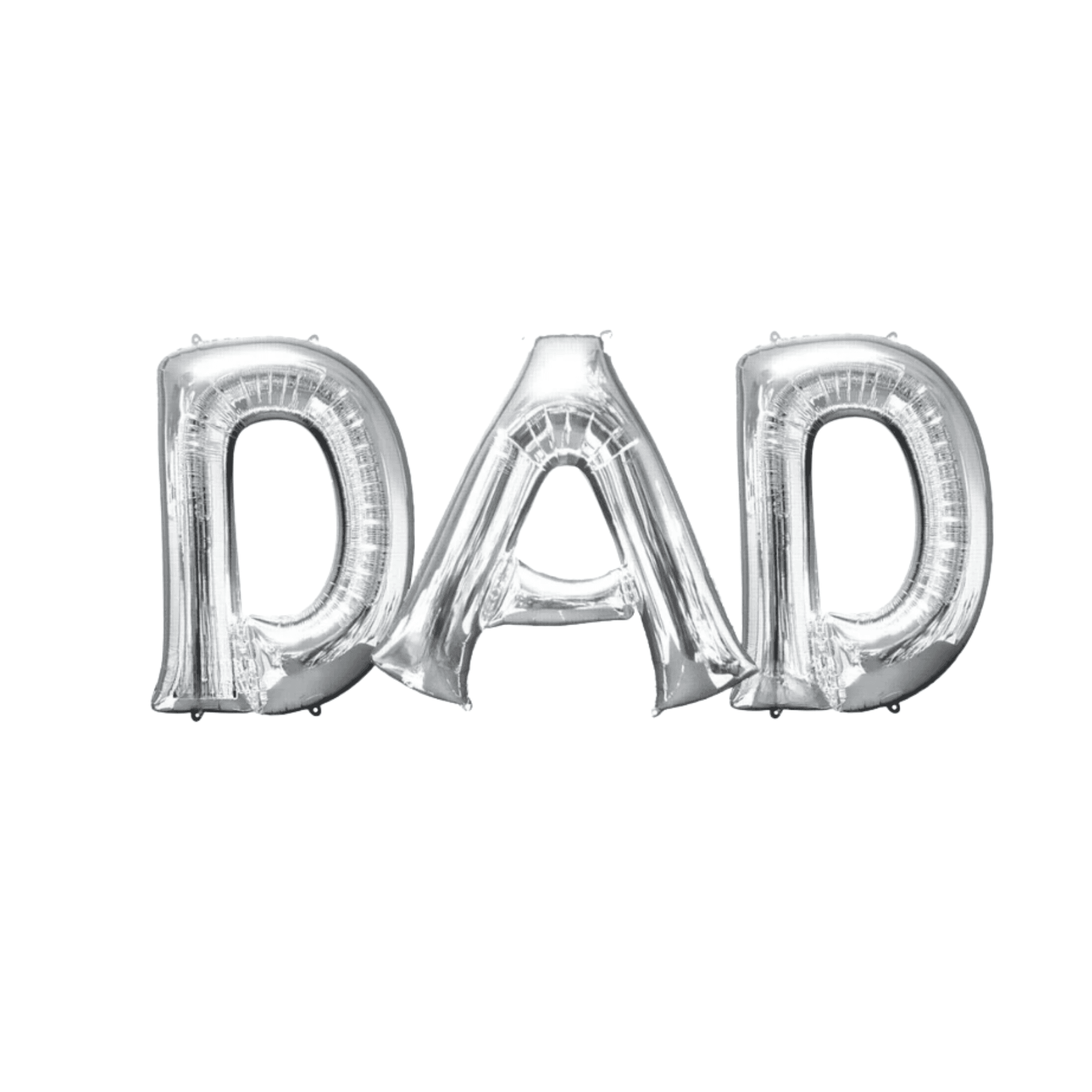 Silver “DAD” Foil Balloon Set – 16" Letter Balloons for Father’s Day or Celebrations