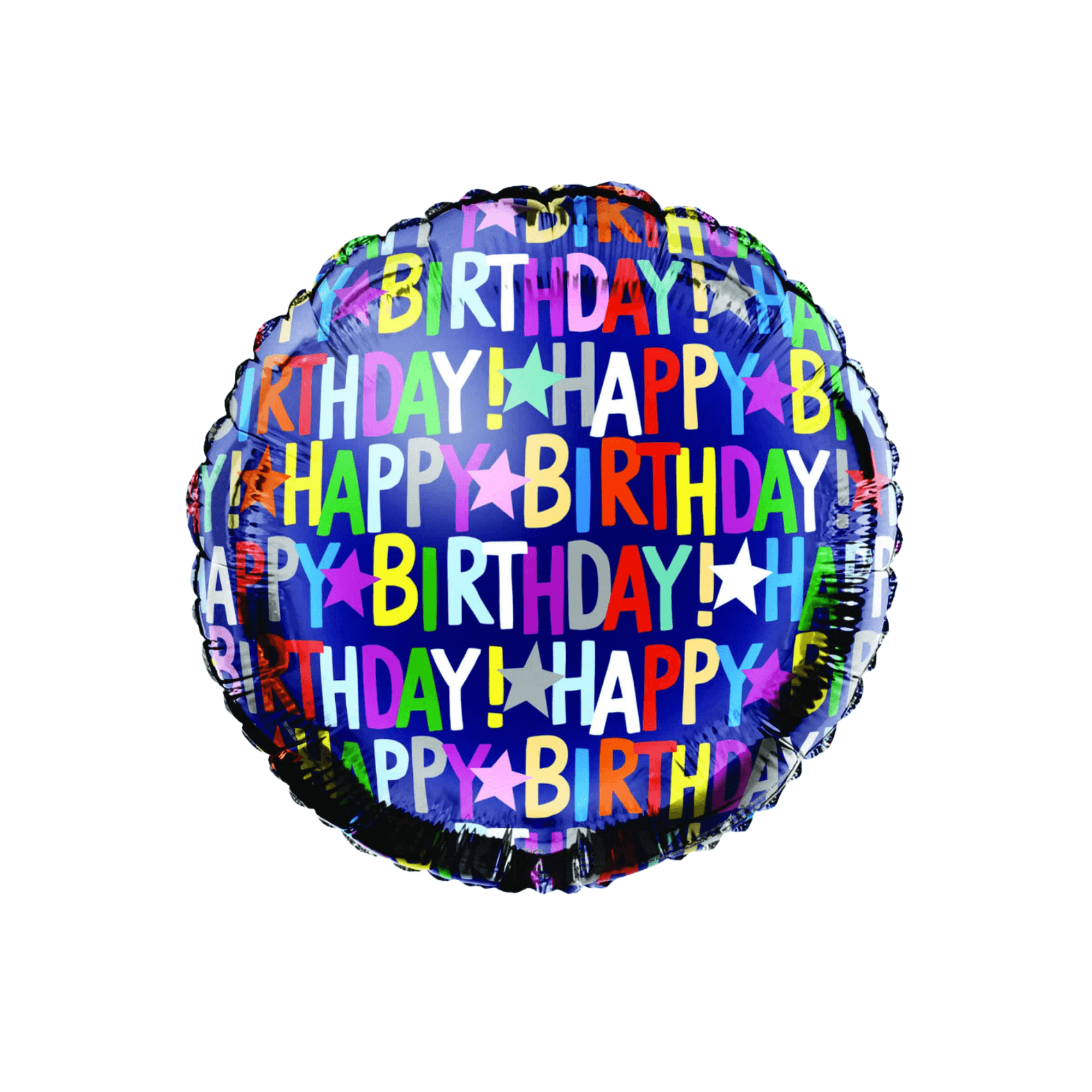 18" Happy Birthday Foil Helium Balloon – Colourful Star Design