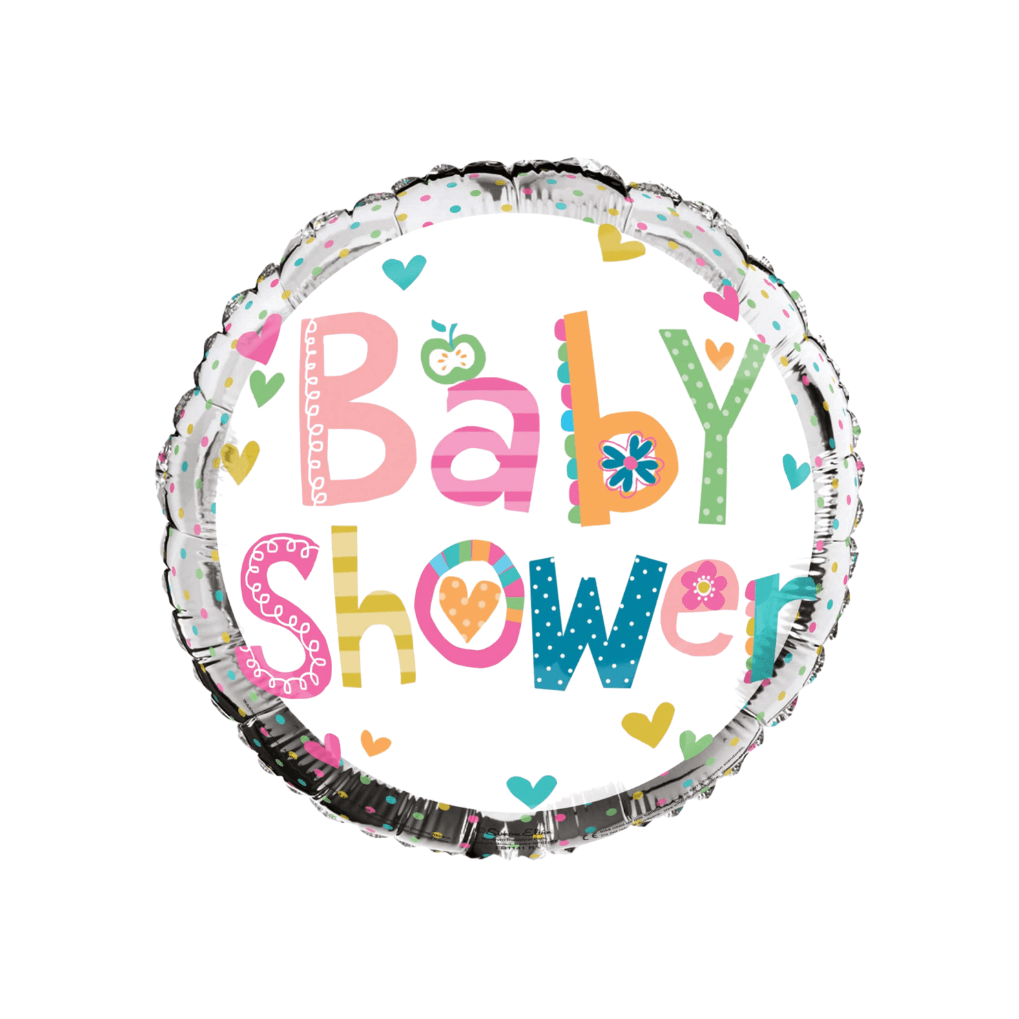 18" Baby Shower Foil Helium Balloon – Colourful Round Party Balloon1