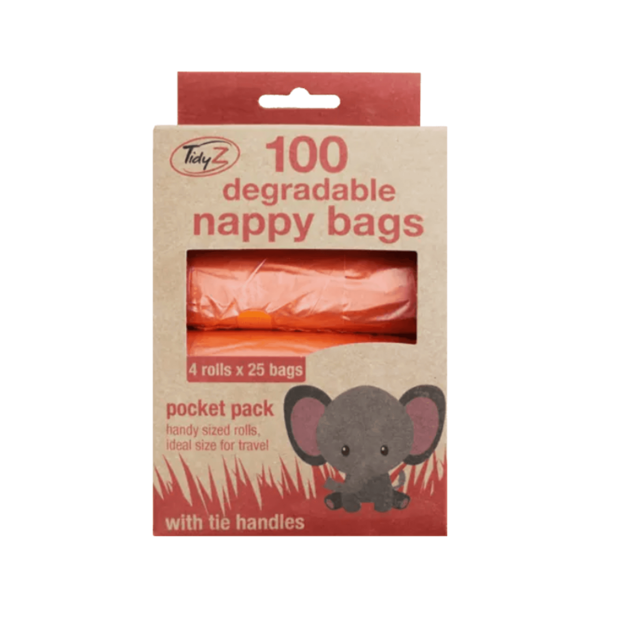 Tidyz Degradable Nappy Bags Pocket Pack 4 x 25’s