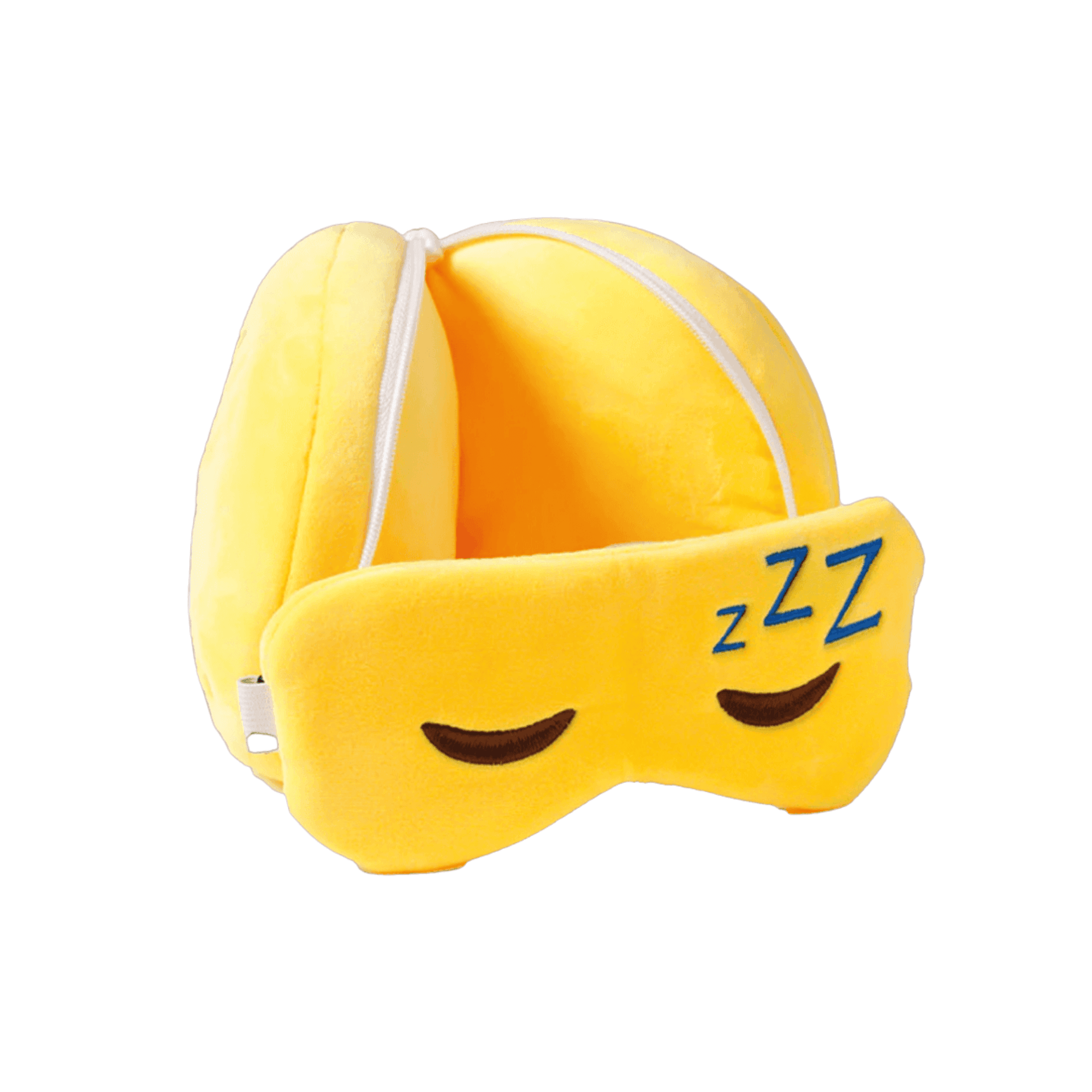 Snoozie the Sleepy Emoji – Plush Travel Pillow & Eye Mask Set