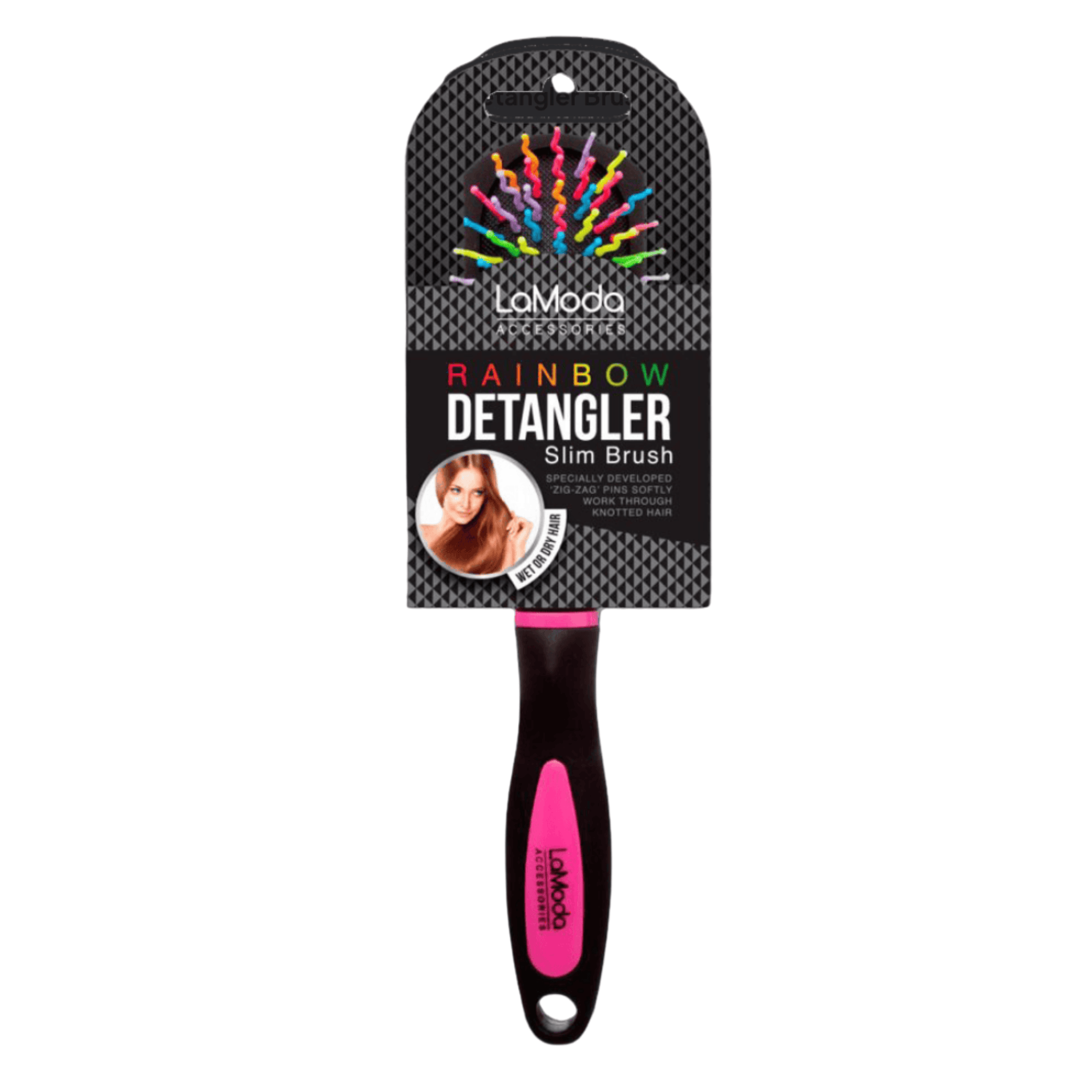 LaModa Rainbow Slim Handled Detangler Brush
