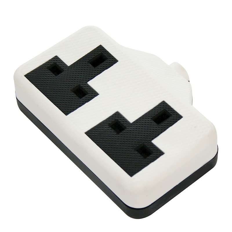 13 Amp 2-Gang Trailing Socket White