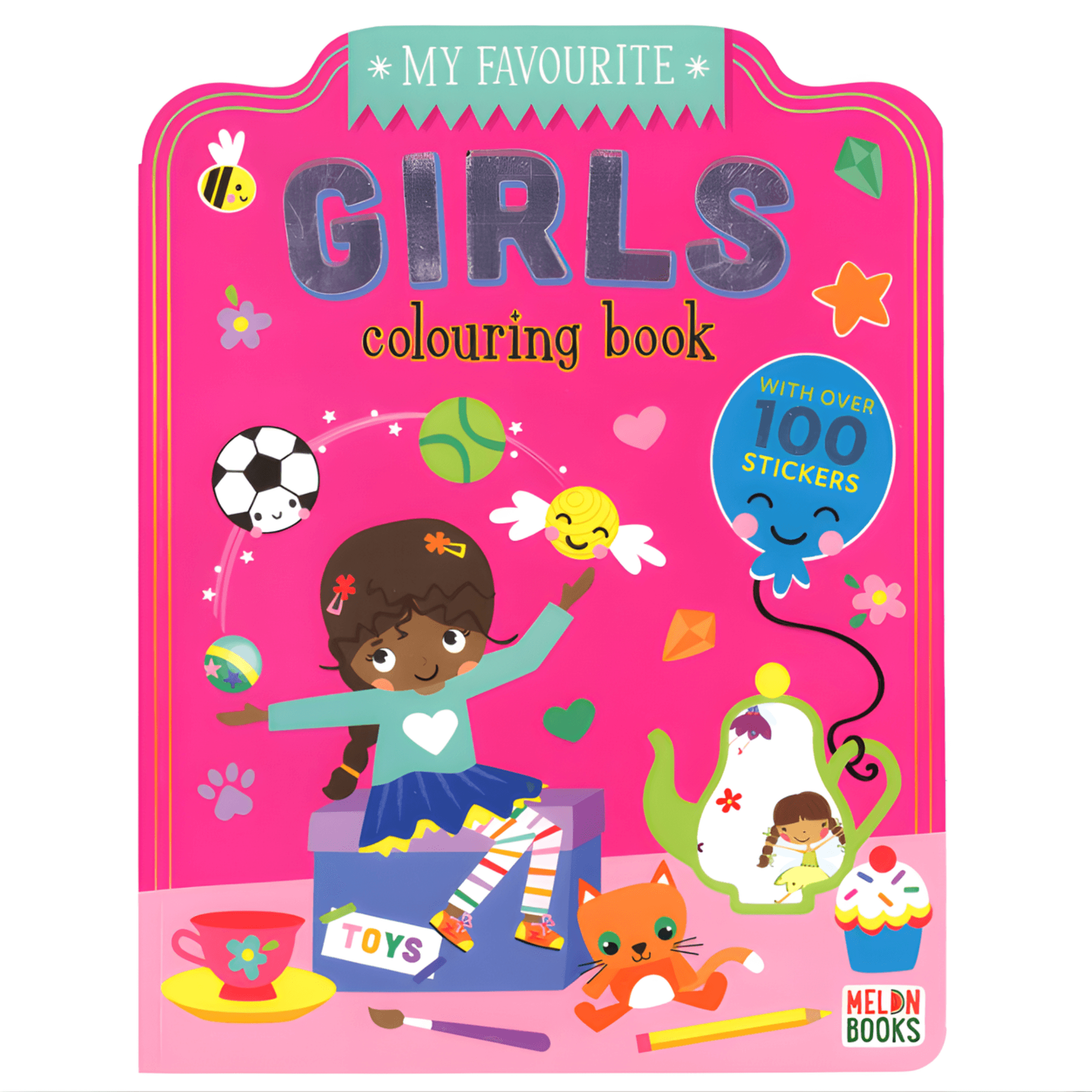 Colouring Book (72 Pages) + 100 Stickers - Girls